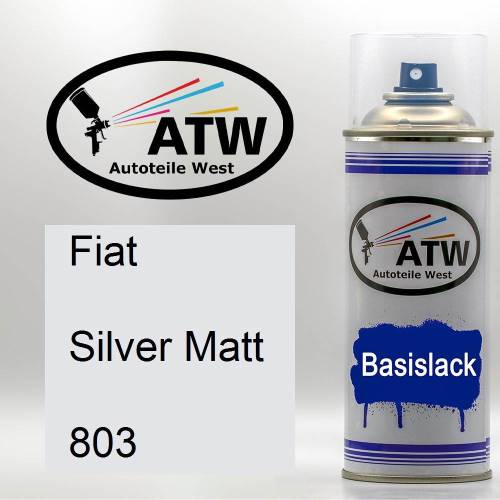 Fiat, Silver Matt, 803: 400ml Sprühdose, von ATW Autoteile West.